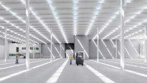 Render interior de una nave industrial San Isidro BP