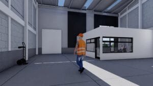 Render interior de una nave industrial San Isidro BP
